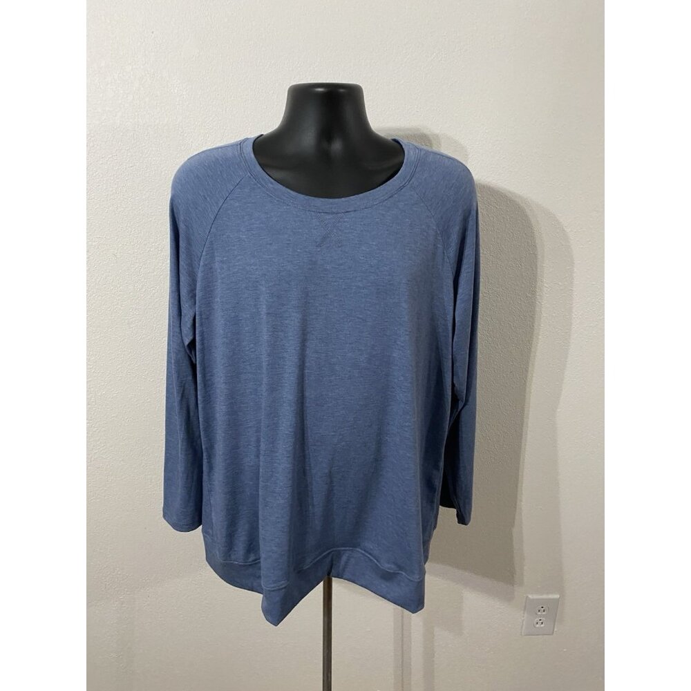 Automet Mens Size 2XL  Top Long Sleeve Blue Stretch Polyblend